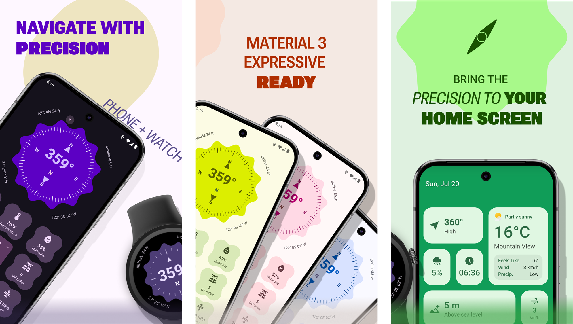 اپلیکیشن Pixel Compass: Nav & Level